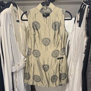 Vintage Sunny Point Metallic Asian Tunic